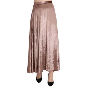 Mangano Chocolate Viscose High Waist A-line Maxi Women's Skirt